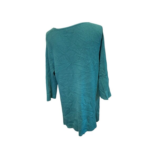 J Jill Womens Sweater Petite L Green Wool Blend Knit Tunic Lightweight a24 - Picture 3 of 9